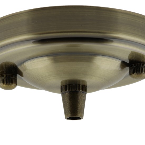 Large Antique Brass Ceiling Pendant Kit and B22 Lampholder with Linen Flex