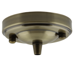 Large Ceiling Rose with Metal Cord Grip in Antique Brass Effect Large Ceiling Rose with Metal Cord Grip in Antique Brass Effect