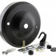 Large Ceiling Rose with Deco Style Hook in Matte Black