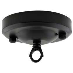 Large Ceiling Rose with Deco Style Loop in Matte Black Large Ceiling Rose with Deco Style Loop in Matte Black