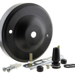 Large Matt Black Ceiling Pendant Kit and B22 Bronze Lampholder with Antique Gold Flex