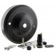 Ceiling Pendant Kit with Large Rose and B22 Skirted Lampholder in Black Finish with Silver Grey Flex