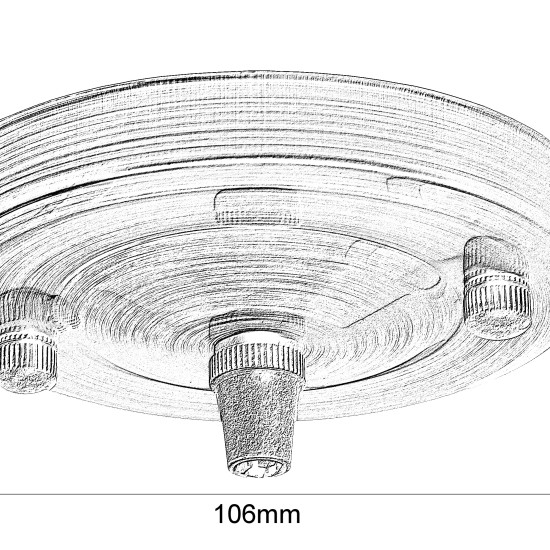 Large Ceiling Rose with Metal Cord Grip in Matte Black