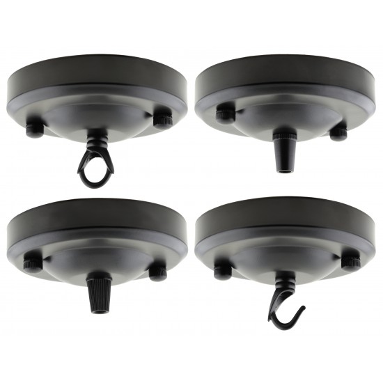 Large Ceiling Rose with Nylon Cord Grip in Matte Black Large Ceiling Rose with Nylon Cord Grip in Matte Black