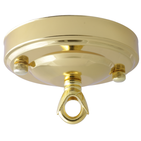 Large Ceiling Rose with With Deco Style Loop in Polished Brass Effect