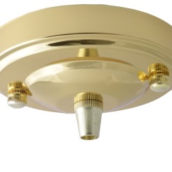 Large Brass Ceiling Pendant Kit and B22 Lampholder with Brown Flex