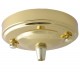 Large Brass Ceiling Pendant Kit and E27 Lampholder with Gold Flex