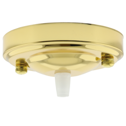Large Ceiling Rose with Nylon Cord Grip in Polished Brass Effect
