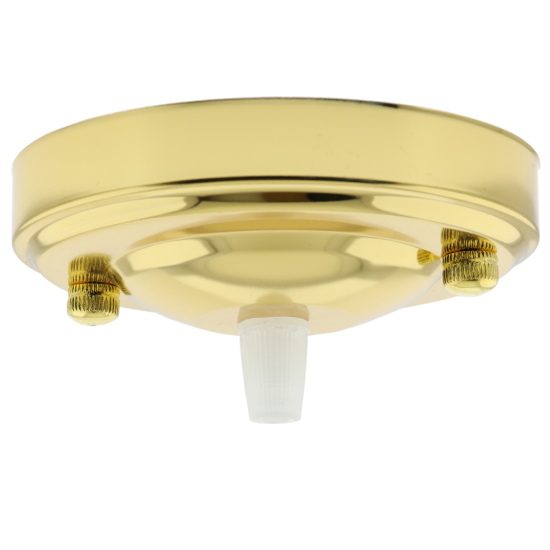 Large Ceiling Rose with Nylon Cord Grip in Polished Brass Effect