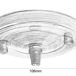 Large Ceiling Rose with Nylon Cord Grip in Polished Brass Effect