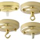 Large Ceiling Rose with Deco Style Hook in Polished Brass
