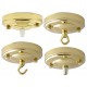 Large Ceiling Rose with Metal Cord Grip in Polished Brass Effect