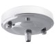 Ceiling Pendant Kit with Large Silver Rose and E27 Lampholder in Silver Nickel Finish with White Flex