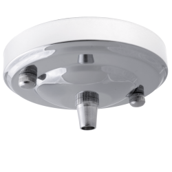 Large Ceiling Rose with Metal Cord Grip in Silver Nickel Effect Large Ceiling Rose with Metal Cord Grip in Silver Nickel Effect