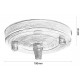 Ceiling Pendant Kit with Large Rose and B22 Lampholder in Silver Nickel Finish with Silver Grey Flex