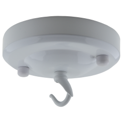 Large Ceiling Rose with Deco Style Hook in Gloss White
