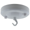 Large Ceiling Rose with Deco Style Hook in Gloss White