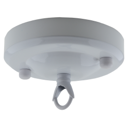 Large Ceiling Rose with Deco Style Loop in Gloss White