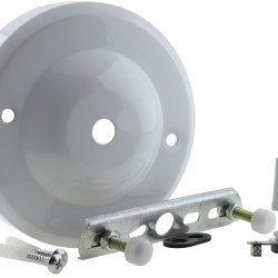 Ceiling Pendant Kit with Large Gloss White Rose and B22 Lampholder in Antique Brass Finish with Antique Gold Flex