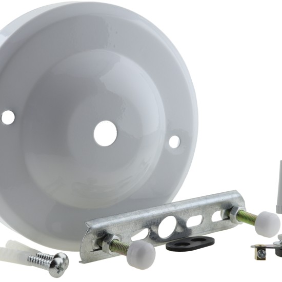 Large Ceiling Rose with Metal Cord Grip in Gloss White