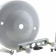 Ceiling Pendant Kit with Large Gloss White Rose and B22 Lampholder in Antique Brass Finish with Bronze Flex