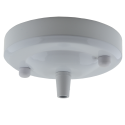 Large Ceiling Rose with Metal Cord Grip in Gloss White Large Ceiling Rose with Metal Cord Grip in Gloss White