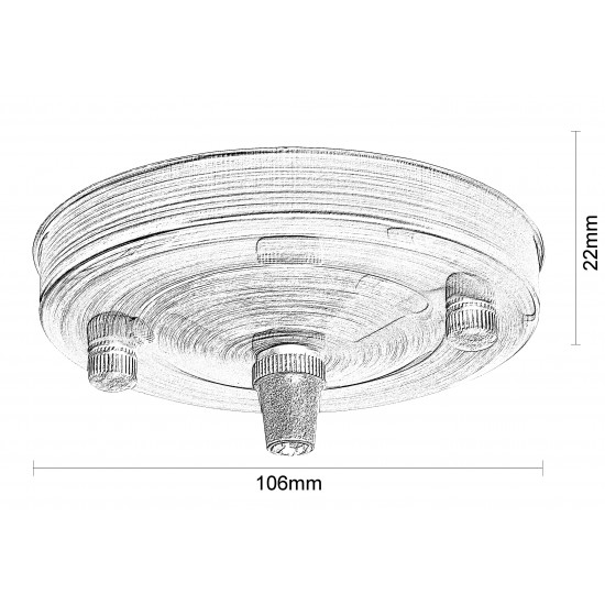 Large Ceiling Rose with Metal Cord Grip in Gloss White Large Ceiling Rose with Metal Cord Grip in Gloss White