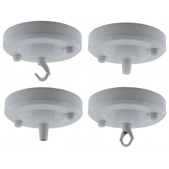 Large Ceiling Rose with Metal Cord Grip in Gloss White Large Ceiling Rose with Metal Cord Grip in Gloss White
