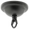 Small Ceiling Rose with Deco Style Loop in Matte Black Finish