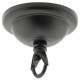 Small Ceiling Rose with Deco Style Loop in Matte Black Finish