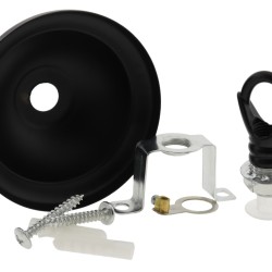 Small Ceiling Rose with Deco Style Loop in Matte Black Finish Small Ceiling Rose with Deco Style Loop in Matte Black Finish