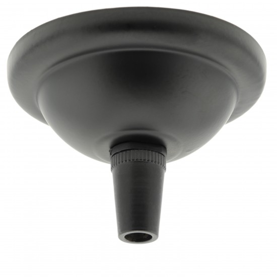 Small Ceiling Rose with Metal Cord Grip in Matte Black Finish