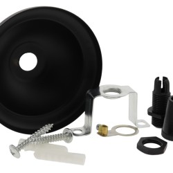 Small Ceiling Rose with Metal Cord Grip in Matte Black Finish Small Ceiling Rose with Metal Cord Grip in Matte Black Finish