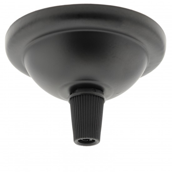 Small Black Period Ceiling Pendant Kit with B22 Metal Dark Bronze Lampholder and Mocha Brown Flex