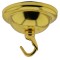 Small Ceiling Rose with Deco Style Hook in Polished Brass Effect