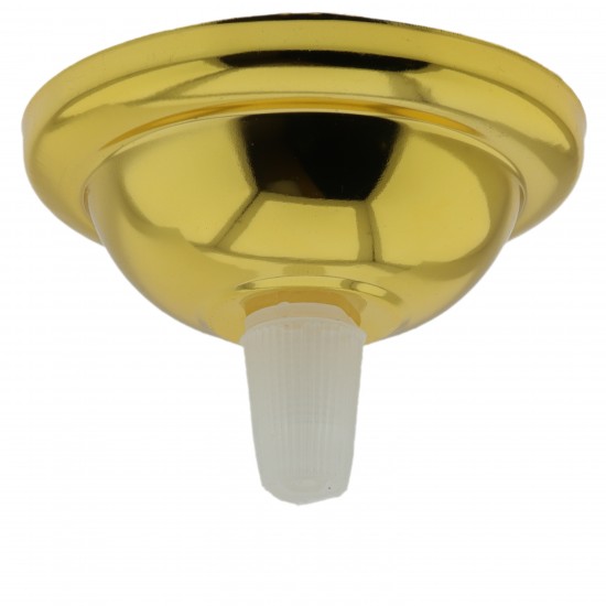 Small Ceiling Rose with Nylon Cord Grip in Polished Brass Effect Small Ceiling Rose with Nylon Cord Grip in Polished Brass Effect