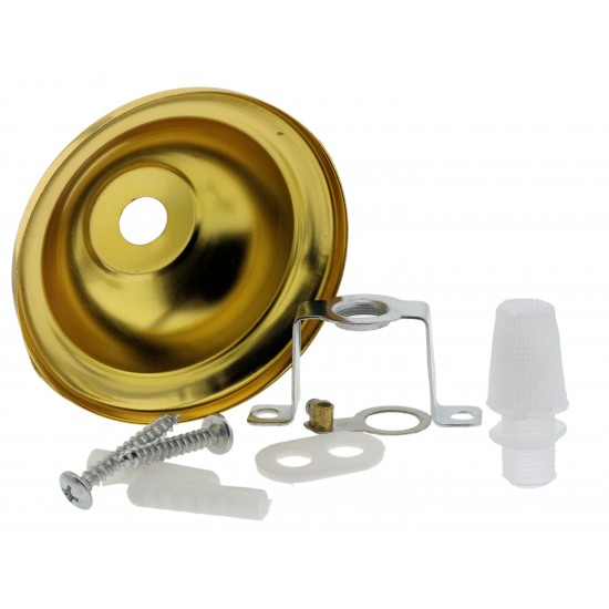 Small Ceiling Rose with Nylon Cord Grip in Polished Brass Effect Small Ceiling Rose with Nylon Cord Grip in Polished Brass Effect