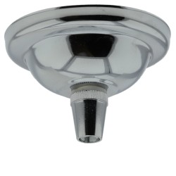 Small Ceiling Rose with Metal Cord Grip in Silver Nickel Effect Small Ceiling Rose with Metal Cord Grip in Silver Nickel Effect