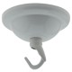 Small Ceiling Rose with Deco Style Hook in Gloss White Finish
