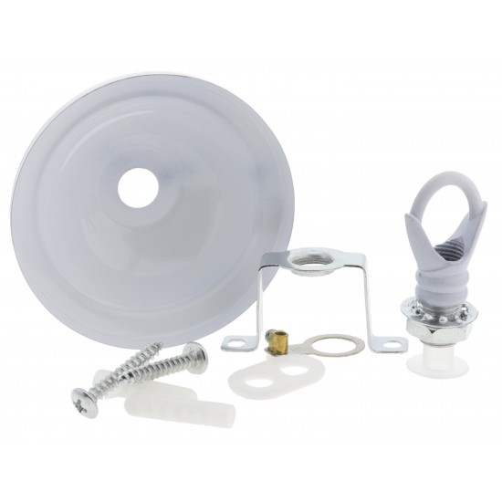 Small Ceiling Rose with Deco Style Loop in Gloss White Finish Small Ceiling Rose with Deco Style Loop in Gloss White Finish