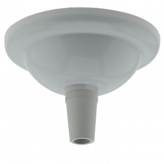 Small Ceiling Rose with Metal Cord Grip in Gloss White Finish