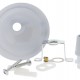 Small Ceiling Rose with Metal Cord Grip in Gloss White Finish