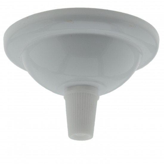 Small Ceiling Rose with Nylon Cord Grip in Gloss White Finish