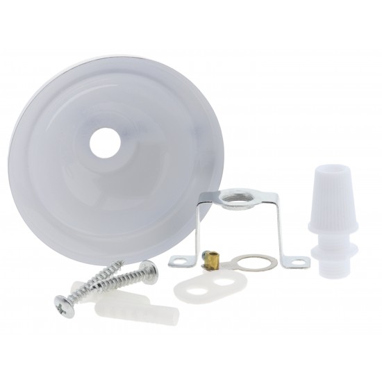 Small Ceiling Rose with Nylon Cord Grip in Gloss White Finish Small Ceiling Rose with Nylon Cord Grip in Gloss White Finish
