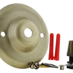 Ceiling Rose with Metal Cord Grip in Antique Brass Effect