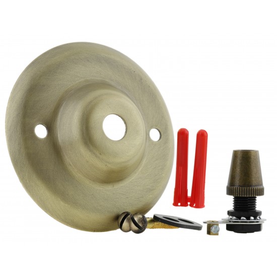 Ceiling Rose with Nylon Cord Grip in Antique Brass Effect Ceiling Rose with Nylon Cord Grip in Antique Brass Effect