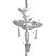 Ceiling Rose with Deco Style Hook in Antique Brass Effect