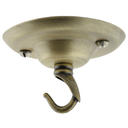 Ceiling Rose with Deco Style Hook in Antique Brass Effect Ceiling Rose with Deco Style Hook in Antique Brass Effect