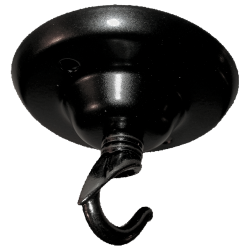 Ceiling Rose with Deco Style Hook in Matte Black Finish Ceiling Rose with Deco Style Hook in Matte Black Finish