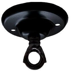 Ceiling Rose with Deco Style Loop in Matte Black Finish Ceiling Rose with Deco Style Loop in Matte Black Finish